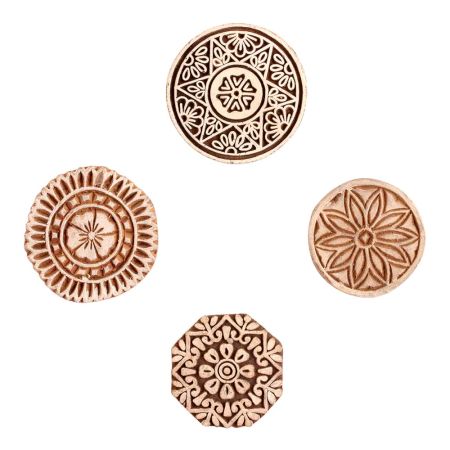 Set of 4 Piece New Mix Wooden Printing Block